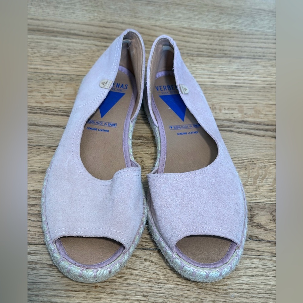 Verbenas Cruz Open Toe Suede Espadrille in Antique Pink Size 41 - Picture 3 of 11